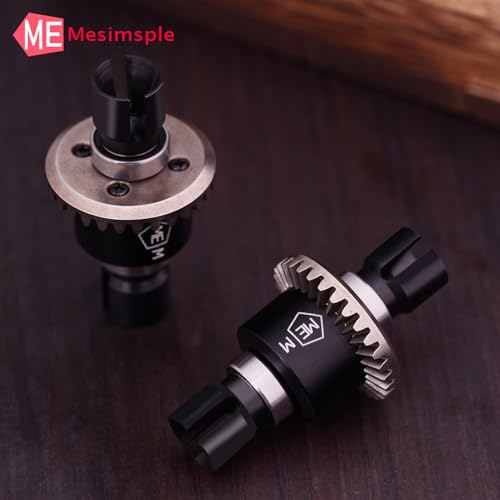 2PCS Alum Front Rear Differential Diff Gear for 1/16 H16207 16208 16209 16210 H16 1/14 14301 14302 14209 14210 H14BM Series Upgrades Part Black - color: Black