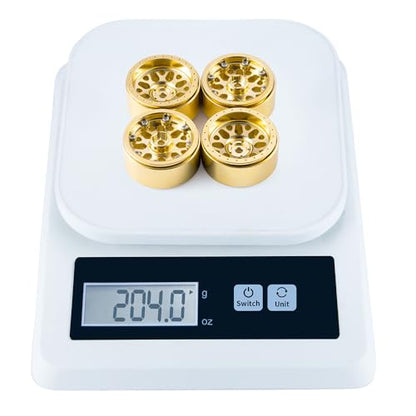 1.3" Brass Beadlock Wheel Hub Rims Heavy Weight for 1/18 TRX4M 1/24 AXIAL SCX24 RC Crawler Car Upgrade Parts (Gold) - color: Gold