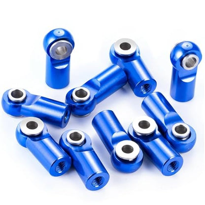 10Pcs/Set Metal M2.5 Link Tie Rod End Ball Joint for RC Model Car Boats Airplane Linkage Replacement Parts RC Links Linkage(Blue) - color: Blue
