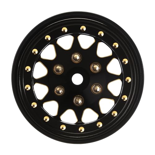 INJORA 1.3 Brass Beadlock Wheel 68g for 1/24 1/18 RC Crawler (Black Gold)
