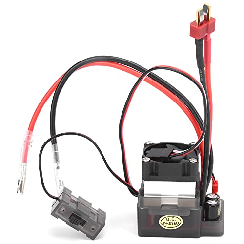 Dioche [320A TwoWay Brushed ESC with Brake and Cooling Fan - High Voltage Version for RC Cars and Boats - Durable Plastic & Aluminum Components Automatic Centering Control