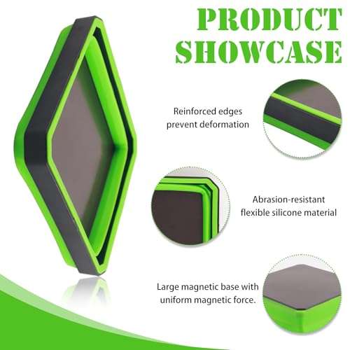 Magnetic Tray for Screws,Collapsible Magnetic Parts Tray with Double-Sided Base,Multifunctional Magnetics Tool Trays for Organizing Parts for Automotive Repair,Garage,Workshop