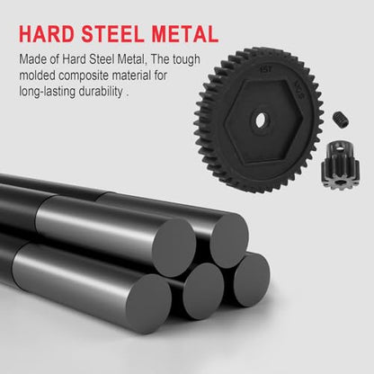 Hobbypark Metal Steel 45T M0.8 Spur Gear & 11T 32P Pinion Motor Gear for Traxxas TRX4 TRX-4 RC Crawler Car,Replace 8053 6747