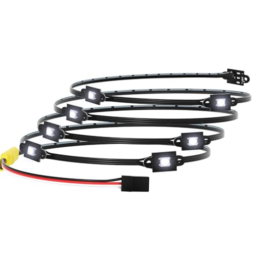 RC Led Light Chassis Light 8 Lighting Modes Rock lamp for 1/10 TRX4 Sport TRX4 K10 Bronco 1979 RC Crawler Car Upgrades Part(Black)