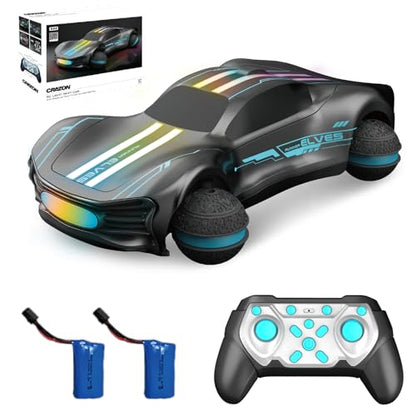 1:16 Scale RC Drift Car, 4WD Drift Stunt Car Round Wheel Concept Vehicle with All Terrain Tires, LED Lights, Christmas Birthday Gifts for Teen Adults - color: Gray, size: 2 Battery