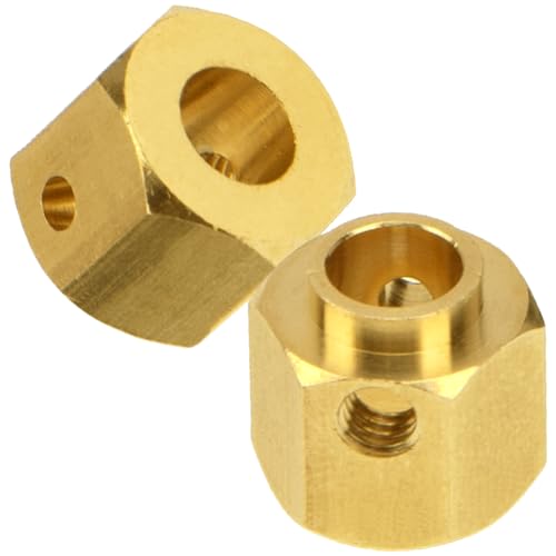 4Pcs Vgoohobby Brass 12mm Hex Hubs Adapter Extension Combiner Counterweight Compatible with Traxxas TRX-4 RC4WD D90 Redcat Gen7 RC 1/10 Crawler Car (9mm Thickness) - size: 9mm Thickness