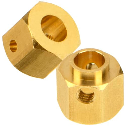 4Pcs Vgoohobby Brass 12mm Hex Hubs Adapter Extension Combiner Counterweight Compatible with Traxxas TRX-4 RC4WD D90 Redcat Gen7 RC 1/10 Crawler Car (9mm Thickness) - size: 9mm Thickness