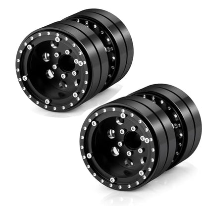 1.9" Dually Beadlock Wheels RC Aluminum Rims for 1/10th AXIAL SCX10 SCX10 II TRX4 TRX6 Flatbed Hauler RC Crawler Car Upgrade Parts (2PCS) - size: 2PCS