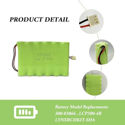 Replacement Battery 3700mAh 300-03866 LCP500-4B Replacement for Lynx Touch 5100, Lynx 5210, Lynx 5200, Lynx Touch 7000, LYNXRCHKIT-SHA, JJJ WALYNX-RCHB-SHA ADT Ademco System (1 Pack)