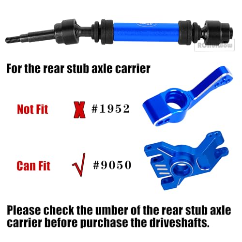 RC Driveshafts Axles Upgrades Part for 1/10 4WD Slash 4x4(VXL),Rustler 4x4(VXL),Stampede 4x4(VXL),Jat0 4X4(VXL),Steel Front Rear CVD Drive Shaft Hops Up,Replace #9051#9052,Navy Blue
