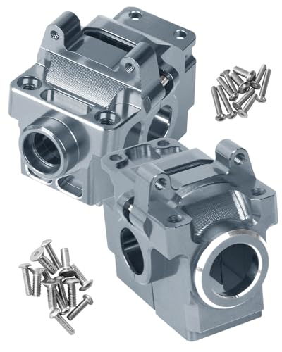 Gearbox Transmission Case Upgrades Parts Aluminum Front Rear Wave Box Gearbox for 1/10 Slash/Rustler/Stampede/Hoss VXL 4X4 4WD,Replace #6880#6881,Titanium - color: Titanium(upgrades Parts)