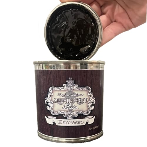 All-in-ONE Gel Stain - Espresso (deep Brown) - 8oz - color: Espresso, size: 8 Fl Oz
