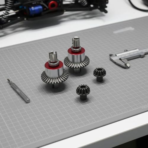 Simhoa Industrial Differential Metal Front Rear Differential Gear Drivetrain Assembly Improved Rotation Balance Enhanced Power Transfer Suitable for Rc Car Hobby Use Terrain Competition Regular