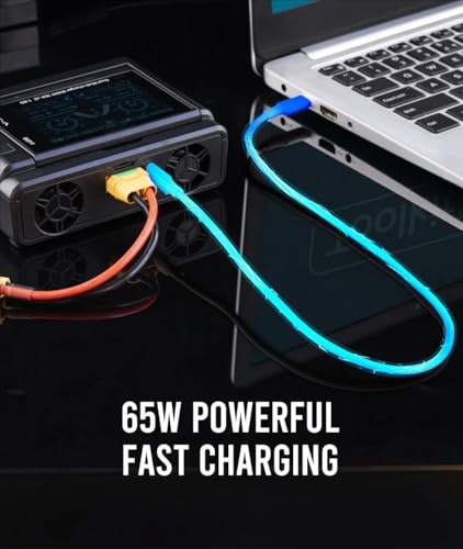 1600W 50A Flip Touchscreen Dual Channel RC Battery Balance Charger Discharger 65W Fast Charger for 1-8S LiPo, 1-20S MiMH for RC Car Boat Aircraft Drone