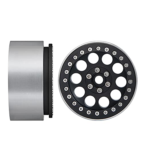 Benedict Harry 2.2" Beadlock Wheels Rim 35mm for 1/10 RC Axial SCX10 Wraith 90048 90018 RR10 TRX4 Crawler car (Black) - color: Black