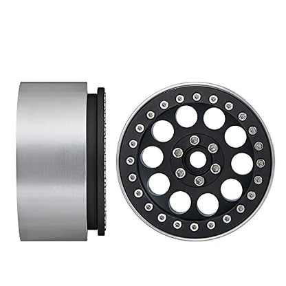 Benedict Harry 2.2" Beadlock Wheels Rim 35mm for 1/10 RC Axial SCX10 Wraith 90048 90018 RR10 TRX4 Crawler car (Black) - color: Black