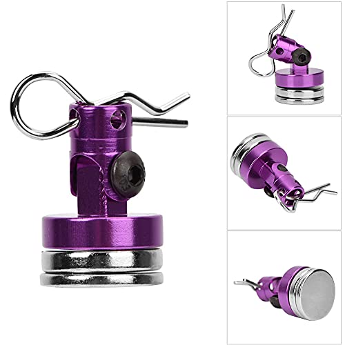 Magnetic Body Mount Kit, Invisible Magnetic Shell Post Mounting Set for SCX10 4W D HSP 1 10 RC Car, Aluminum Alloy Body Post with Slotting Design (Purple) - color: Purple