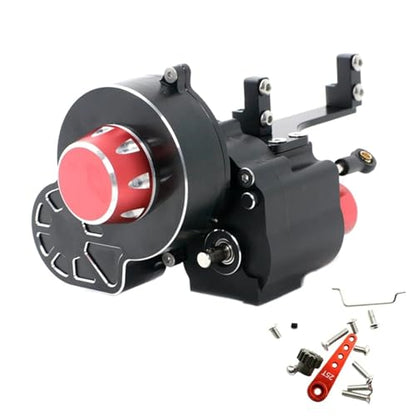 RC Transmission Gearbox Compatible with Axial SCX10 II III 1/10 RC Crawler Car Metal 2 Speed Shiftable Transmission Gearbox Upgrades Parts Accessories