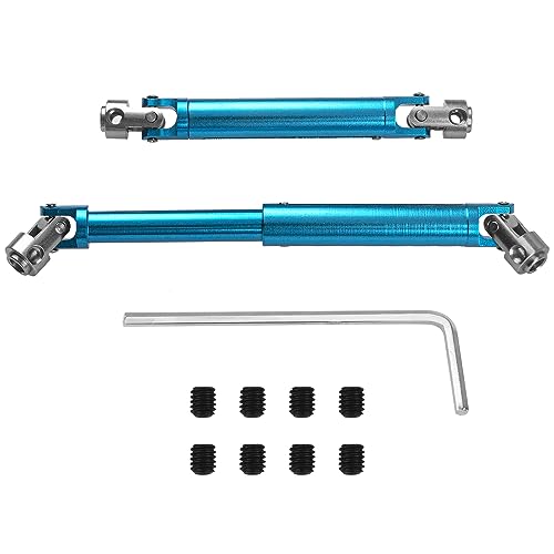 1Pair ShareGoo Aluminium Alloy RC Car Drive Shaft 103-148mm Universal Joint CVD DriveShaft Compatible with Axial SCX10 Tamiya CC01 D90 RC4WD TF2 HSP Redcat 1/10 RC Crawler (Blue) - color: Blue