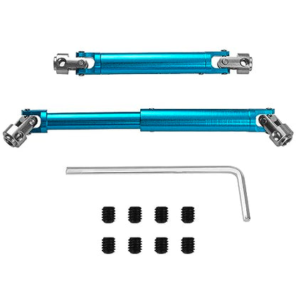 1Pair ShareGoo Aluminium Alloy RC Car Drive Shaft 103-148mm Universal Joint CVD DriveShaft Compatible with Axial SCX10 Tamiya CC01 D90 RC4WD TF2 HSP Redcat 1/10 RC Crawler (Blue) - color: Blue
