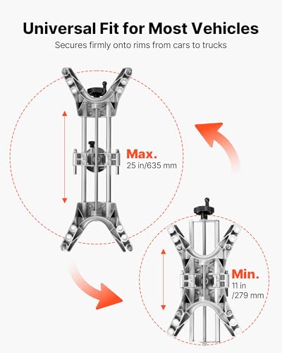 VEVOR Wheel Clamp & Magnetic Adapter, 1 PC Aluminum Alloy Wheel Alignment Tool for Precise Camber Gauge, Fits 11-25 Inch Rims, Universal Magnetic Gauge Tire Repair Tool for Car Truck SUV Motorcycle