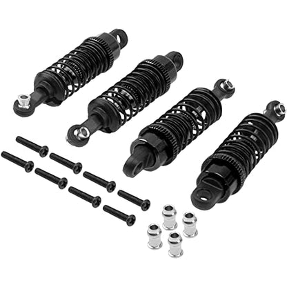 4Pack ShareGoo RC Shocks Absorber Damper 55mm Compatible with WLtoys A949 A959 A969 A979 K929 1/18 RC Car Upgrade Part (Black) - color: Black
