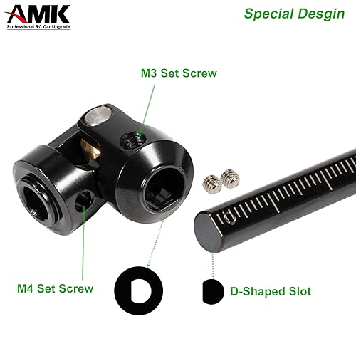 AMK 68-229mm Severable Ruled SCX10 Driveshaft Stainless Steel TRX4 Drive Shaft for 1/10 RC Crawler Sportys Scalers GSPEED Axial Capra UTB10 Pro Upgrades DIY LCG Rig (1Pcs Black) - color: 1pcs Black