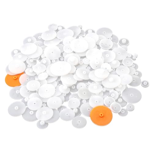 200 Pcs White Plastic Gears Module 0.5 Gears for DC Motor DIY Model Toys RC Car Robot Gear Replacement Electric Motor Gears (200, 0.5 Gears)