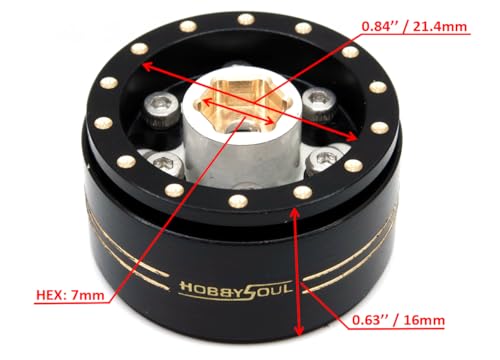 HOBBYSOUL Adjustable Offset Brass 1.0 Beadlock Wheels Negative Offset Heavy 1.0 Rims for RC Micro Crawler 1/18 TRX4M Axial SCX24 90081, (4-Pack) - color: Black & White