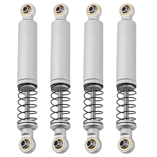 4pcs Metal Alloy Oil Shock Absorber Damper 70 80 90 100 110mm Outer Spring for 1/10 RC Crawler Axial SCX10 i ii iii Capra Tamiya CC01 D90 TRX4 HPI Upgrades (silver, 90mm) - color: silver, size: 90mm