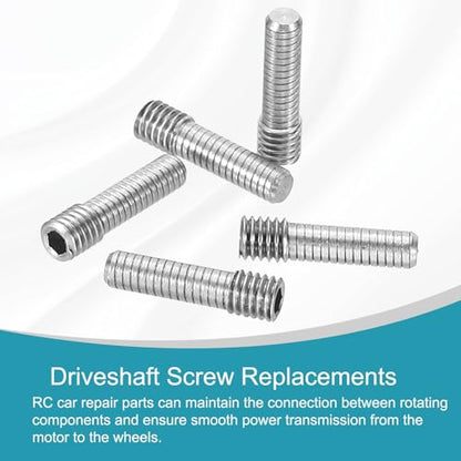 MECCANIXITY 5 Pack Driveshaft Screw Pins, M3x11x3mm Universal Stainless Steel Drive Shaft Screw Pins, RC Car Repair Parts for Electric Car/Truck Replacement - size: M3x11x3mm