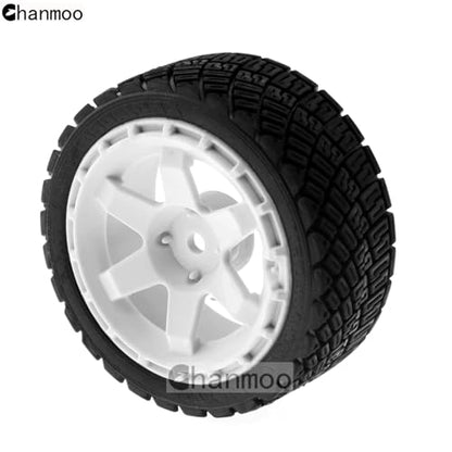 1/10 Rally Tires and Plastic Drift Wheels 12mm Hex RC On Road Tyres for 1:10 Scale Street Car Tamiya TT01 TT02 XV01 TA06 A959 PTG2 144001 HPI KYOSHO HSP PTG2 Traxxas 4PCS