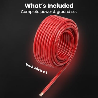 GEARit 4 Gauge Wire, CCA Electrical Wire for Automotive Power/Ground, Battery Cable, Car Audio, RV, Amp Wiring Kit, 25 Feet, Red Translucent - color: 4 Gauge Wire, size: Red - 25ft