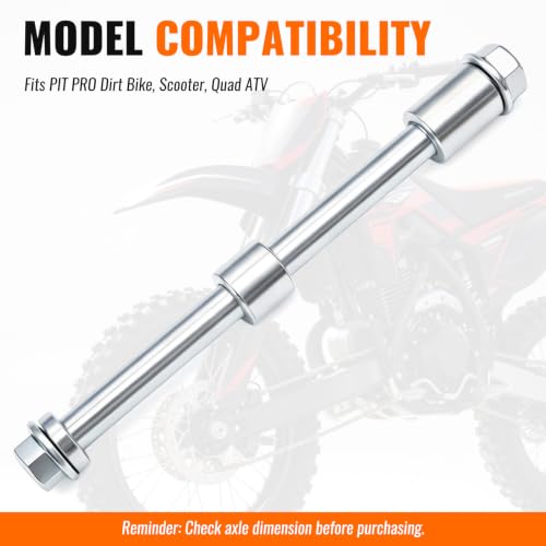 Minho 12mm 205mm Front Rear Axle with Bushing 30mm 20mm 5mm Fit for TaoTao 50 Dirt Bike QUAD ATV - size: 12-205mm
