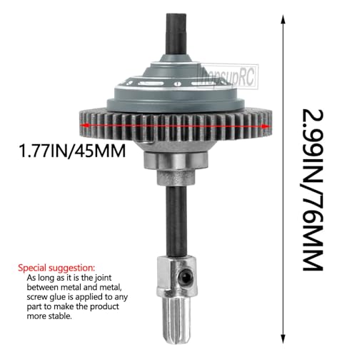 54T Main Gear&Differential Case Upgrades Part for 1/10 Slash/Rustler/Stampede/Hoss 4X4(VXL),Slash 4WD(Platinum/Ultimate),Metal Slipper Clutch Eliminator Differential Locker Gear.Titanium - color: Titanium(54t)