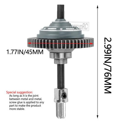 54T Main Gear&Differential Case Upgrades Part for 1/10 Slash/Rustler/Stampede/Hoss 4X4(VXL),Slash 4WD(Platinum/Ultimate),Metal Slipper Clutch Eliminator Differential Locker Gear.Titanium - color: Titanium(54t)