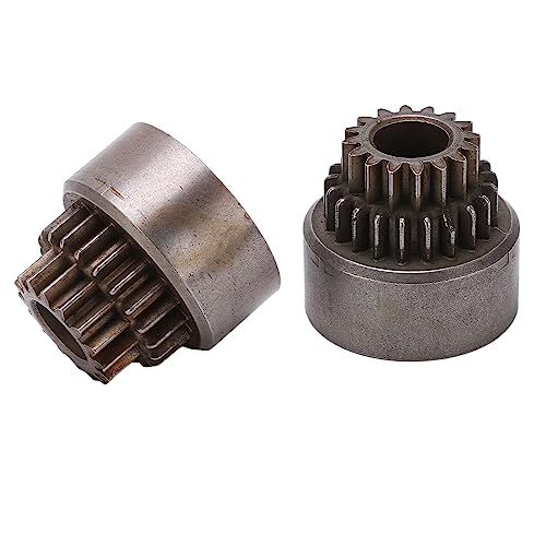 TREETDOBV 2pcs 02023 Steel Two Speed Clutch Bell, Durable Metal Steel Clutch Bell Double Gears for HSP 94122 94166 1/10 RC Car Upgrade Parts Replacing Old Part