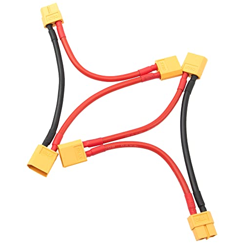 2Pcs HIRCQOO RC Car Serial Series Cable Adapter Compatible with XT90 Large Tamiya Traxxas EC5 XT60 EC3 T Plug for RC Truck Boat Lipo Battery ESC (XT60 Plug) - style: XT60 Plug
