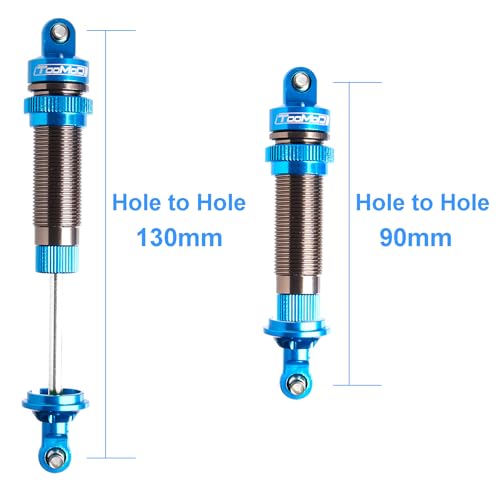 130MM Big Bore Oil Shock Absorbers Upgrade for 1/8 RC Buggies | Fits Arrma / Losi / Axial / Himoto / Hpi - Oil Damper Upgrade - Blue - color: blue