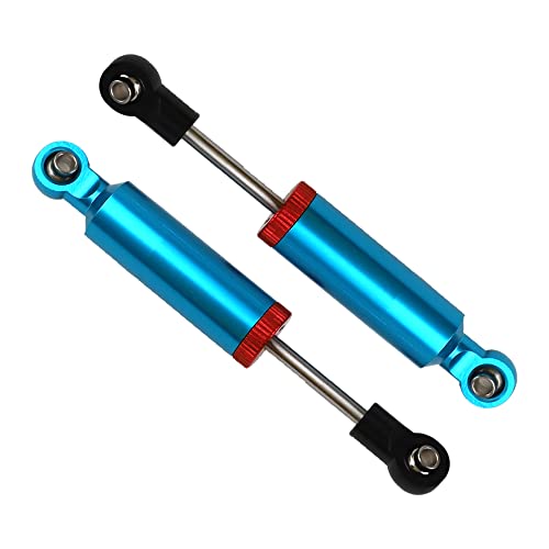 4Pcs RC Car Shocks Shock Absorber Internal Spring Shocks Damper Upgrade Parts Compatible with Axial SCX10 Traxxas TRX4 Redcat Tamiya 1/10 RC Crawler (Hole Distance:90mm, Blue) - color: Blue, size: Hole Distance:90mm