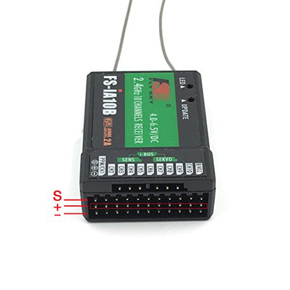 FLYSKY FS-iA10B Receiver 10CH 2.4G for FS-i6 FS-i6X FS-i6S RC Transmitter | 10 Channels 2.4GHz AFHDS 2A | PWM/PPM/i-Bus output