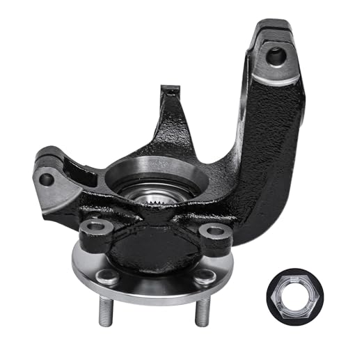 Detroit Axle - Front Left Steering Knuckle Kit for 06-11 Ford Focus, Driver | Side CV Axle Shaft Steering Knuckle & Wheel Bearing Hub 2006 2007 2008 2009 2010 2011 Replacement - size: 2UX47686/Pair