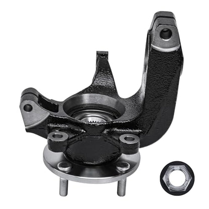 Detroit Axle - Front Left Steering Knuckle Kit for 06-11 Ford Focus, Driver | Side CV Axle Shaft Steering Knuckle & Wheel Bearing Hub 2006 2007 2008 2009 2010 2011 Replacement - size: 2UX47686/Pair