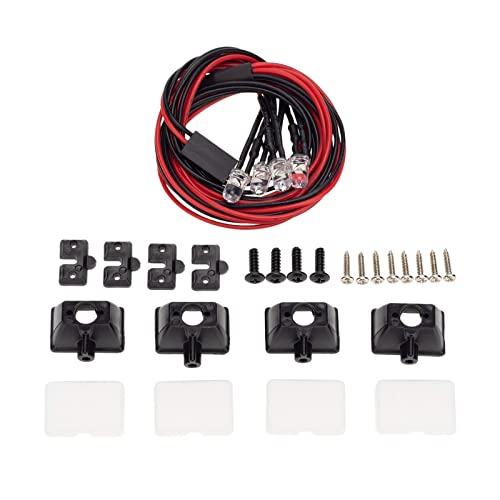 Enhance Your RC car with This Super Bright LED Roof Lamp Kit and Authentic, Perfect for AXAIL SCX10 TRX6 TRX4 90046 D90 110 1/10 RC Car. for Night Racing - 4 Lights - color: 4 Lights
