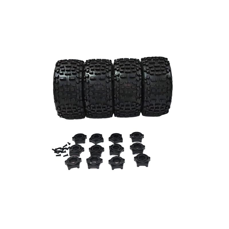 RC Remote Control Car Sledge ARRMA Truck Outcast 1/8 Bigfoot Tires Tamiya4 WD 6.8 * 3.1 * 3.8in Black(4PCS) 12MM 14MM 17MM Couplers Backflip Violent Tire - color: Black, size: 1/8