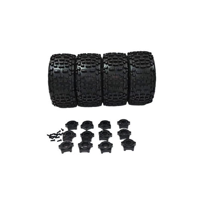 RC Remote Control Car Sledge ARRMA Truck Outcast 1/8 Bigfoot Tires Tamiya4 WD 6.8 * 3.1 * 3.8in Black(4PCS) 12MM 14MM 17MM Couplers Backflip Violent Tire - color: Black, size: 1/8