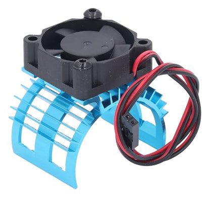 Generic RC Motor Cooling Fan with Aluminum Alloy Heatsink for 540 550 3650 3660 3665 Brushed Brushless Motors Compatible with SCX10 90046 AXI03007 Gen8 VS4-10 (Blue) - color: Blue