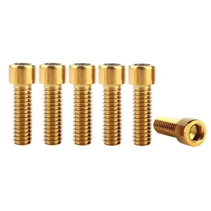 6Pcs Bike Screws M6x10 12 16 18 20 25 30 35mm Stainless Steel Socket Head Cap Allen Hex Bolt (Gold, M6 x25mm) - color: Gold, size: M6 x25mm