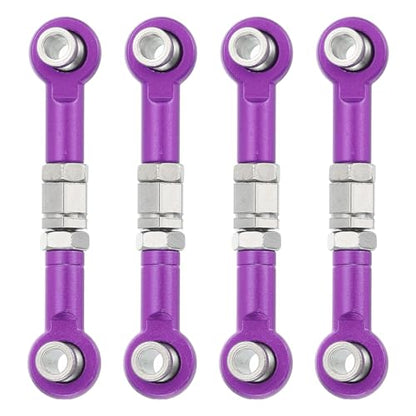 MECCANIXITY 4 Pcs Steering Servo Turnbuckle Rod RC Aluminum Alloy Linkages for HSP 1/10 94123 On-Road RC Car (Purple, 38mm) - color: Purple, size: 38mm