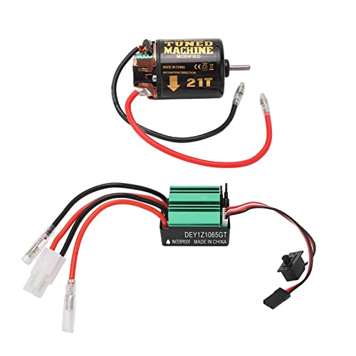 Brushed Motor ESC Combo, Brushed Motor ESC Combo with 540 21T Brushed Motor 65A Green Brushed ESC RC Car Motor